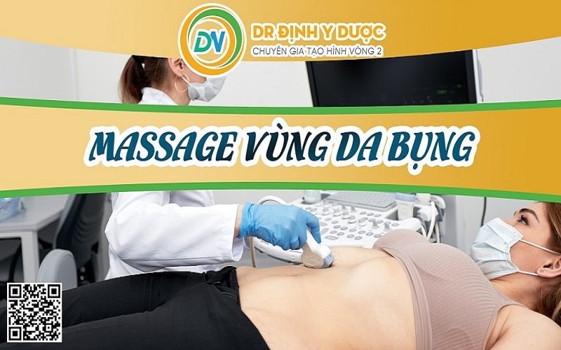 massage vùng da bụng hổ trợ giảm tình trạng bụng nhăn nhúm sau sinh