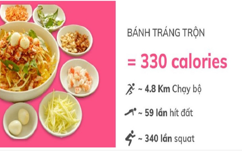 Bánh tráng trộn bao nhiêu calo