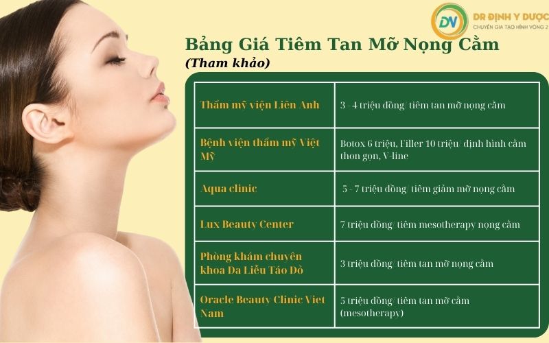 review tiêm tan mỡ nọng cằm giá bao nhiêu