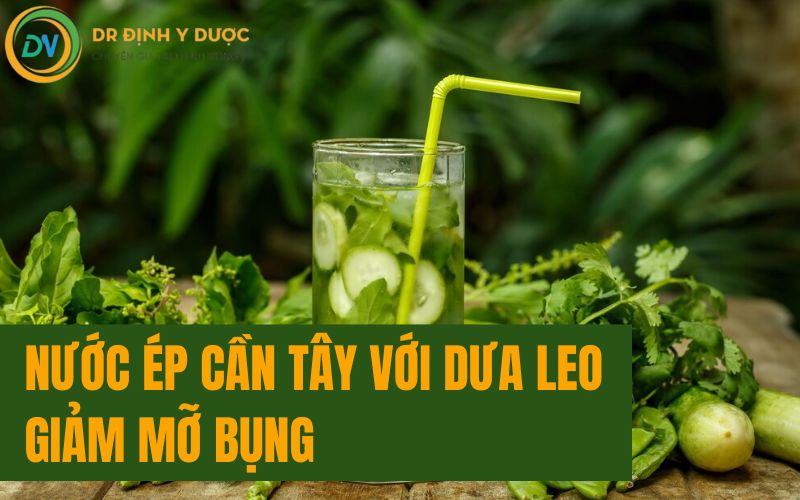 nước ép cần tây giảm mỡ bụng với dưa leo