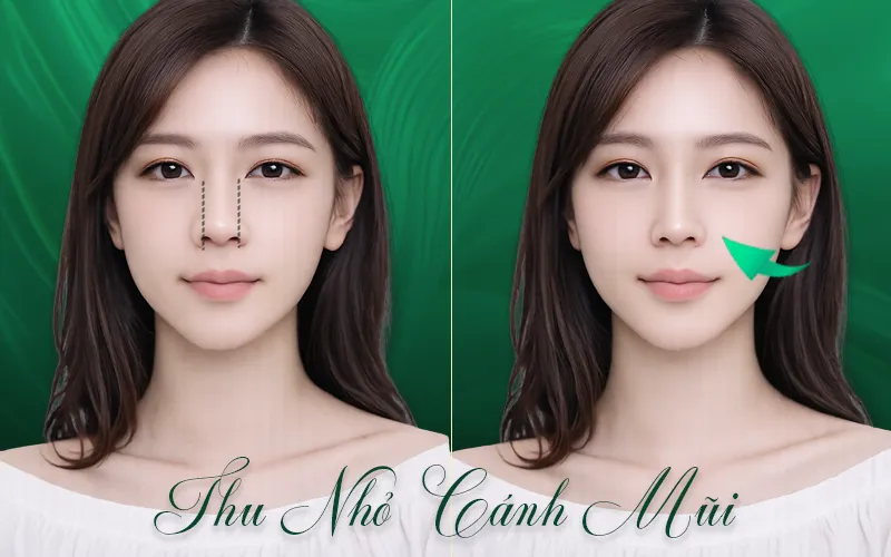 quy trình thu nhỏ cánh mũi