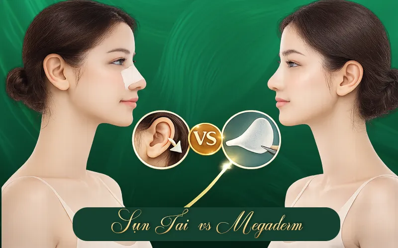 Nâng mũi nên bọc sụn tai hay sụn Megaderm