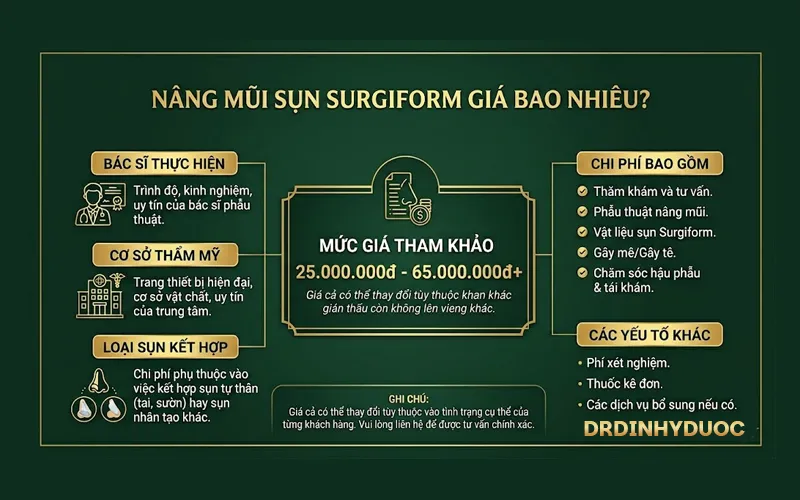 Nâng Mũi Sụn Surgiform Giá Bao Nhiêu Và Yếu Tố Ảnh Hưởng Chi Phí Nâng Mũi Yếu tố ảnh hưởng đến chi phí nâng mũi sụn Surgiform