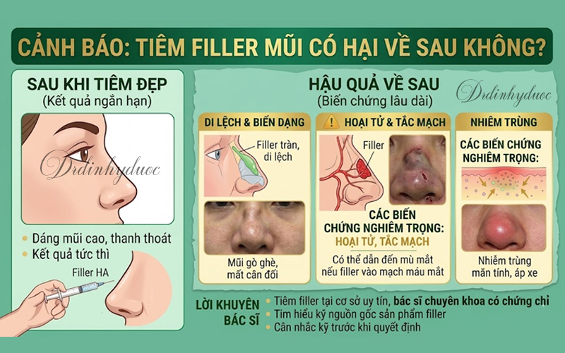 Tiêm Filler Mũi Có Hại Về Sau Không? Lưu Ý Giúp Tiêm Filler Mũi An Toàn tiêm filler mũi có hại về sau không