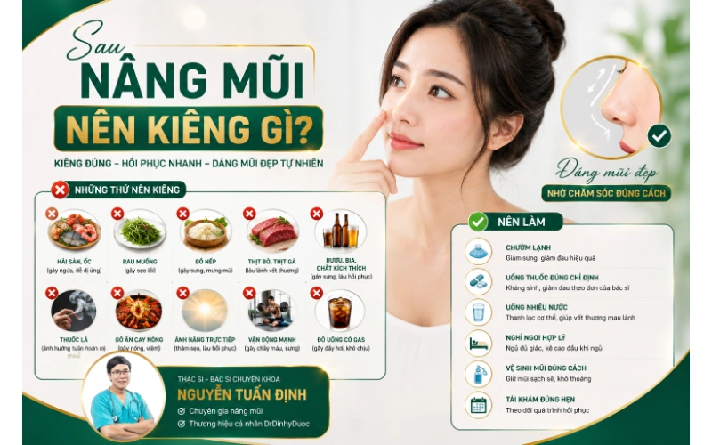 Thực phẩm nên kiêng sau nâng mũi