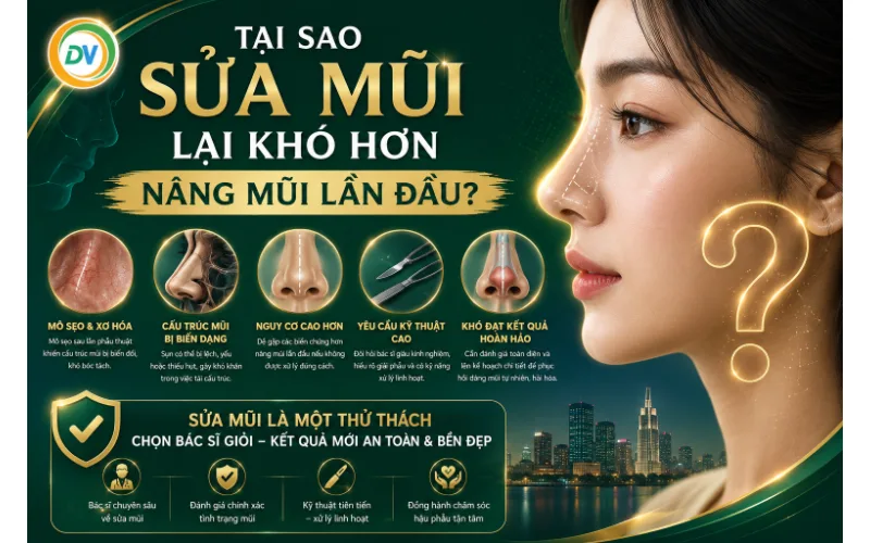 Tại sao sửa mũi lại khó hơn nâng mũi lần đầu?