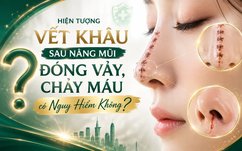 Vết khâu nâng mũi đóng vảy có nguy hiểm không