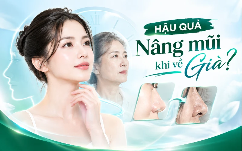 Hậu quả nâng mũi khi về già 