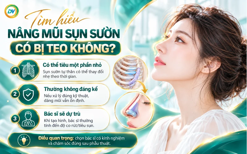Nâng mũi sụn sườn có bị teo không